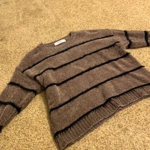 Fuzzy brown and black sweater